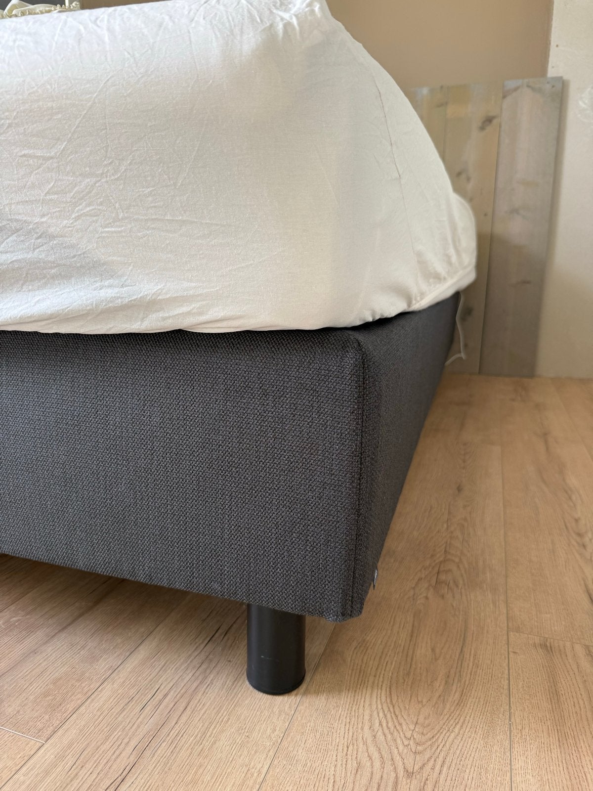Pullman boxspring 180x200 met steigerhouten hoofdbord, Ophalen, Gebruikt, Tweepersoons, 180 cm