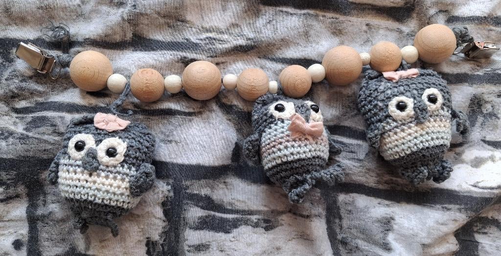 Handgemaakte wagenspanner met uiltjes voor de kinderwagen, Verzenden, Zo goed als nieuw, Overige typen