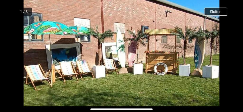 Decoratie Hawaii pakket huren € 150,- bar en extra’s, Ophalen, Zo goed als nieuw, Overige