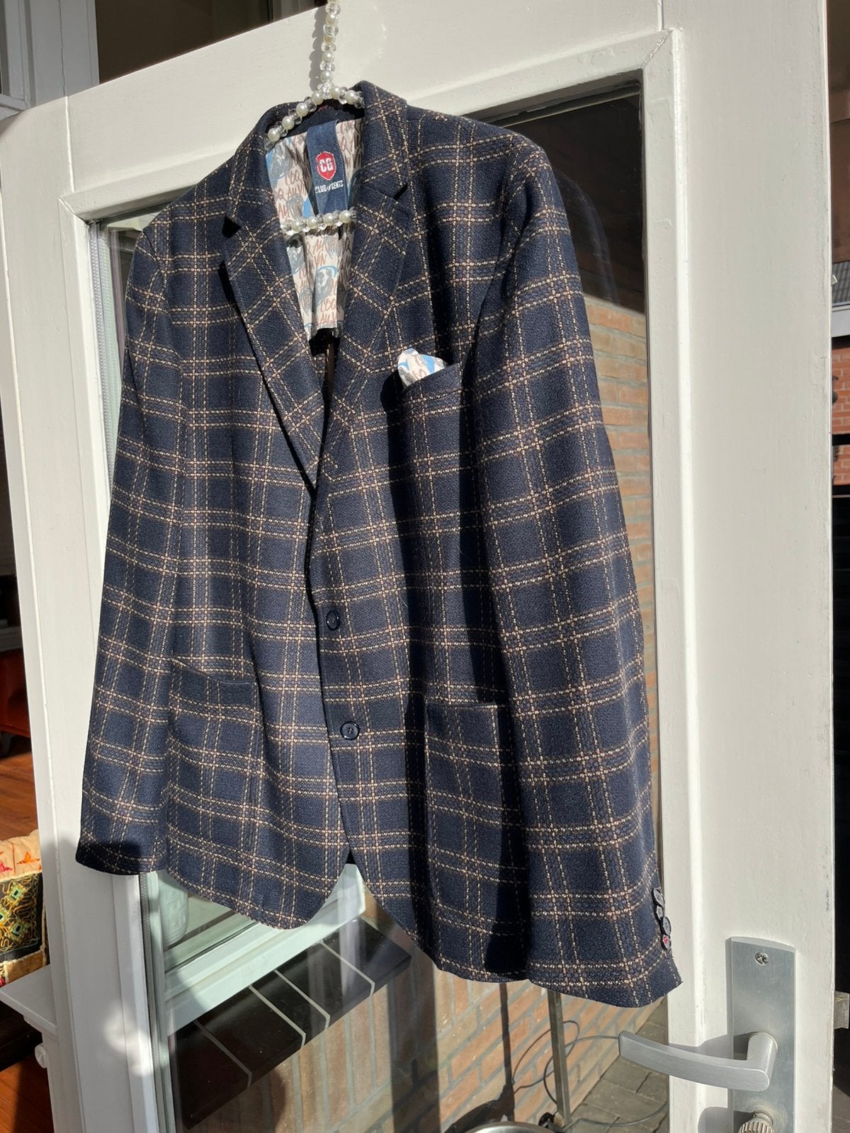 Colbert mt 58, Ophalen of Verzenden, Zo goed als nieuw, Maat 56/58 (XL), Blauw