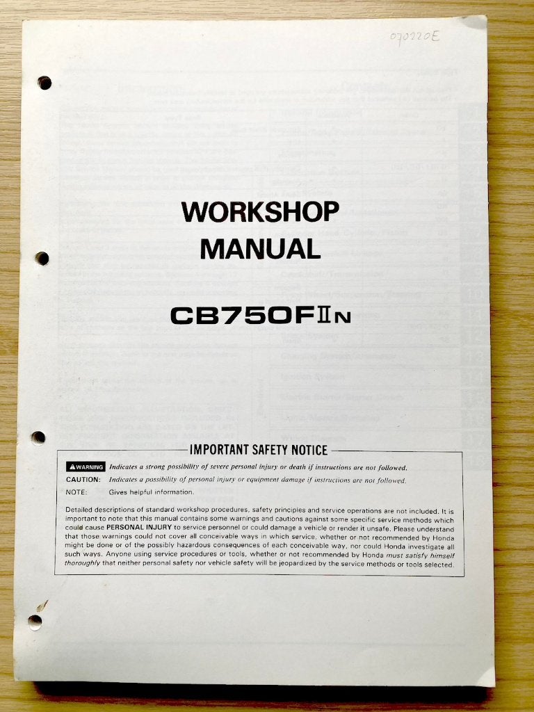 Honda CB750 F2 1992 Service Manual, Motoren, Verzenden, Honda
