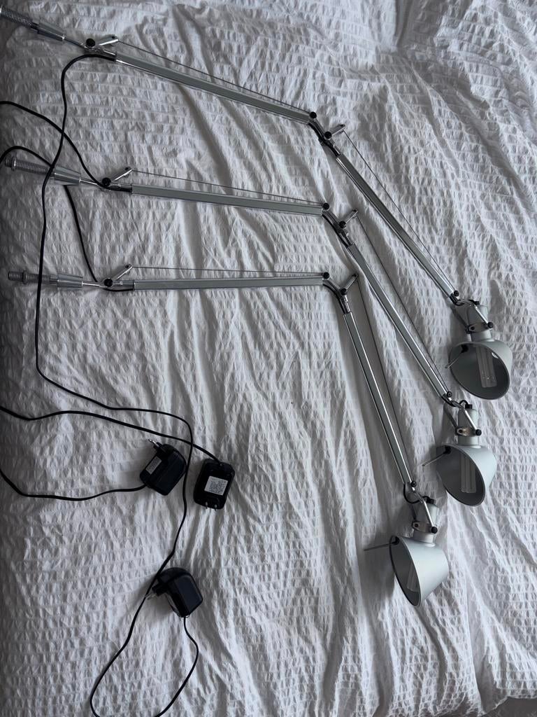 3x Artemide Tolomeo Bureaulampen - Tafel of Bureau Montage, Huis en Inrichting, Ophalen, Gebruikt, Metaal, 75 cm of meer