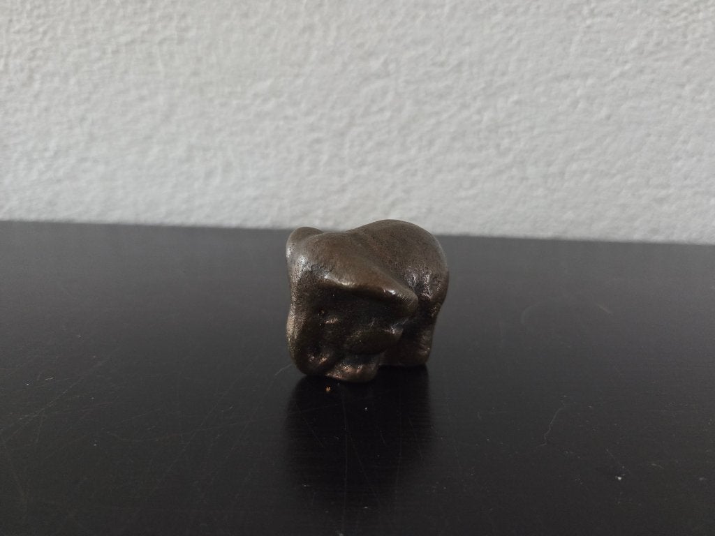 Koper Olifantje met patina, oude vintage olifant, metaal, Ophalen of Verzenden, Zo goed als nieuw, Dier