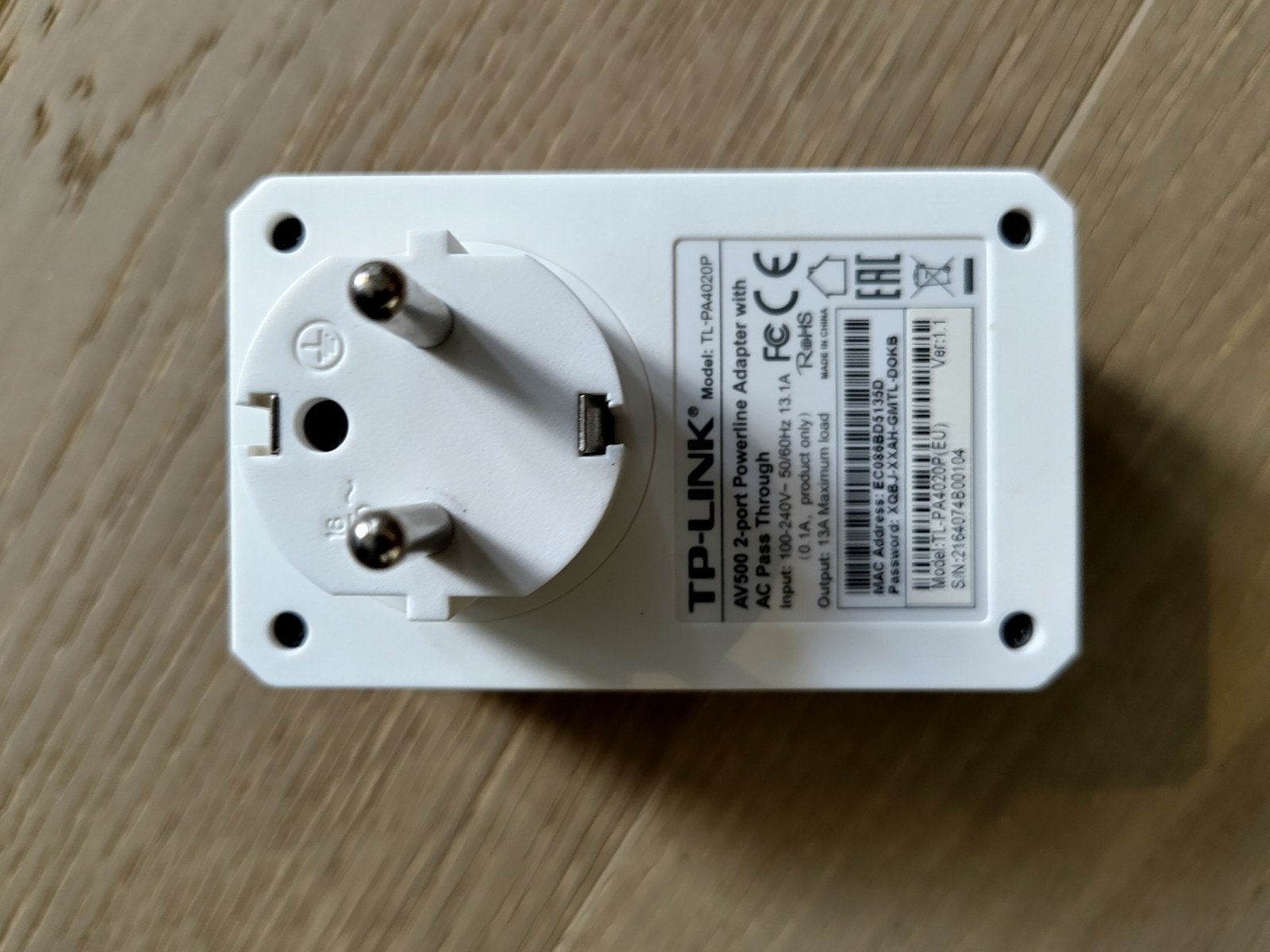 2x TP-Link Powerline Adapter TL-PA4020P 500Mbps, Ophalen, Zo goed als nieuw, TP-Link