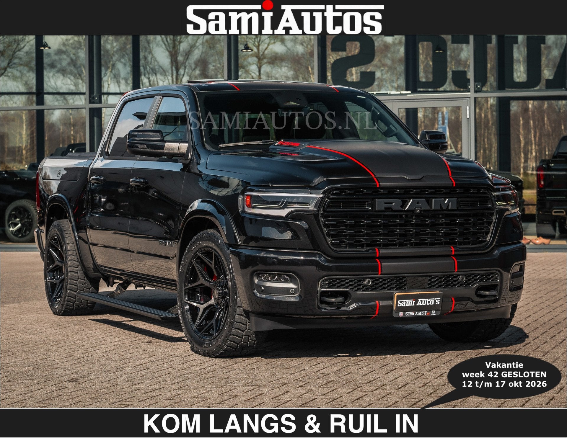 Dodge Ram HULK PACKAGE | Limited Night H.O 540HP €84950,-, Auto's, Automaat, Dealer onderhouden, Met garantie (alle), Zwart