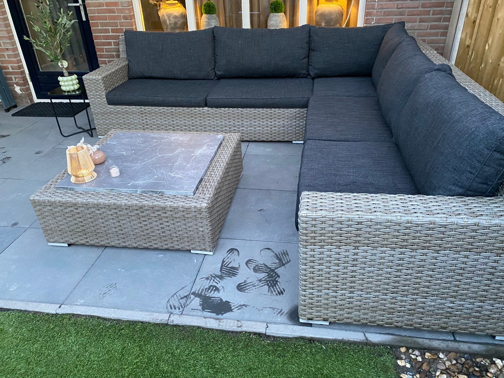 Mooie loungeset own living, Ophalen, Zo goed als nieuw, Kunststof, Bank