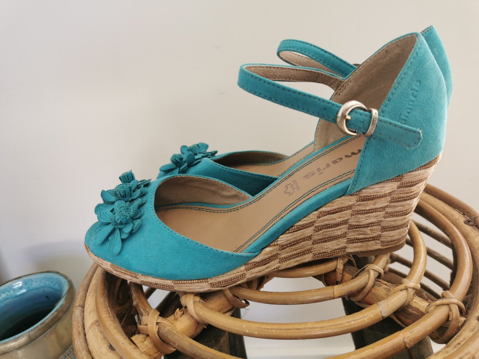 Tamaris turquoise schoenen mt. 39, Tamaris, Nieuw, Sandalen of Muiltjes, Verzenden