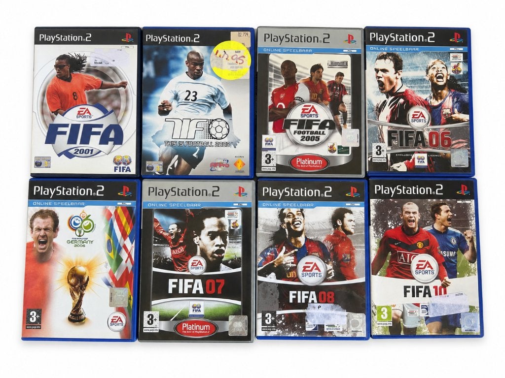 8x PlayStation 2 games – FIFA 2001 tm FIFA 10 + WK 2006, Spelcomputers en Games, Gebruikt, ., Ophalen of Verzenden, Eén computer