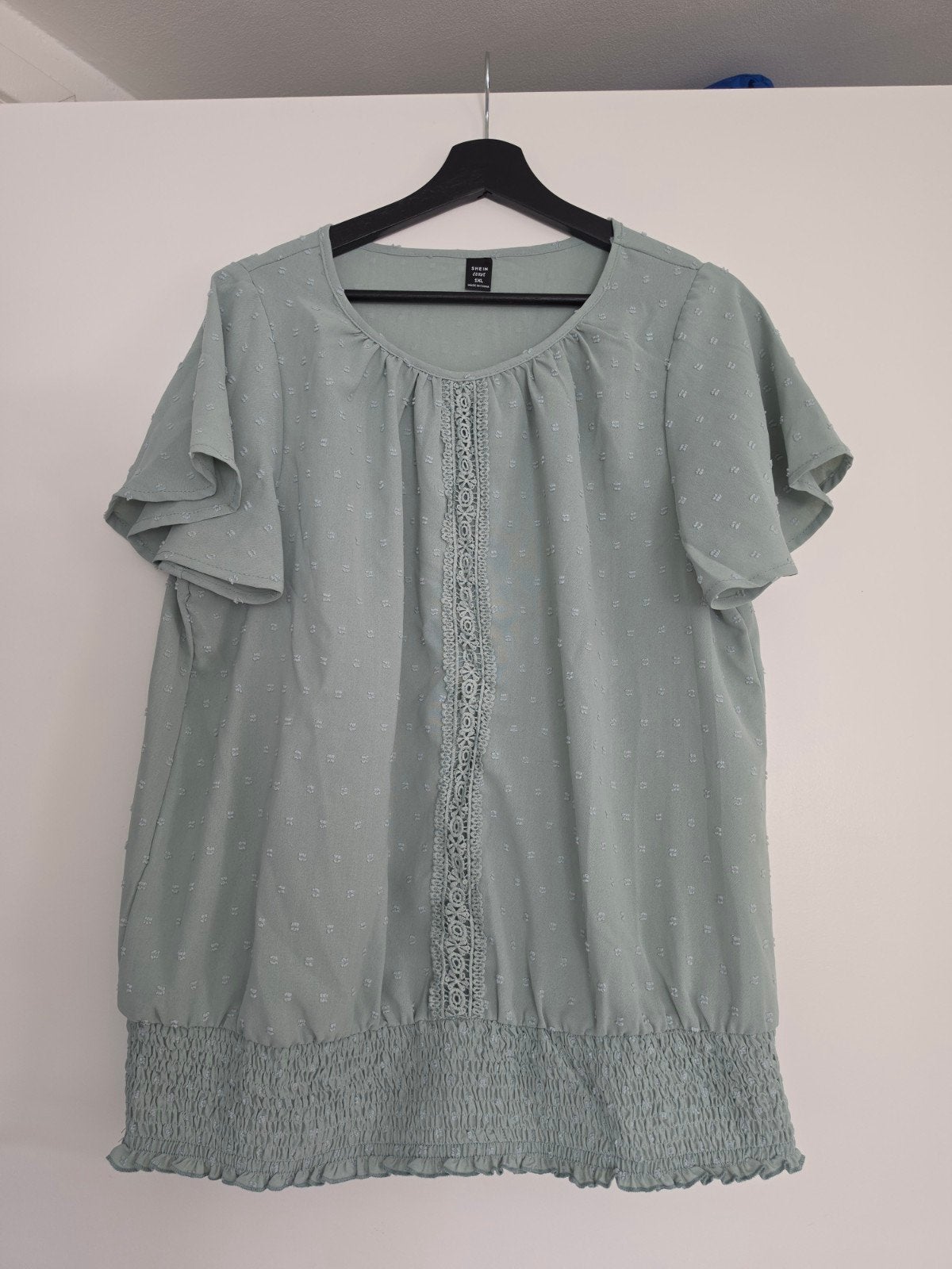 Oudgroene top Shein Curve maat 1XL, Kleding | Dames, Maat 46/48 (XL) of groter, Ophalen of Verzenden, Zo goed als nieuw, Korte mouw