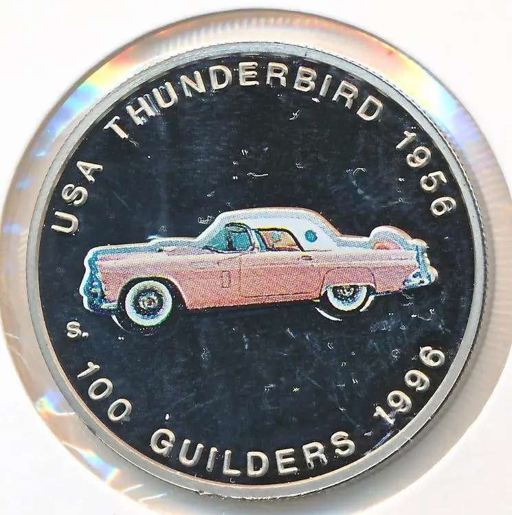Suriname 100 gulden 1996 ‘Thunderbird 1957’, Ophalen of Verzenden, Zuid-Amerika, Losse munt