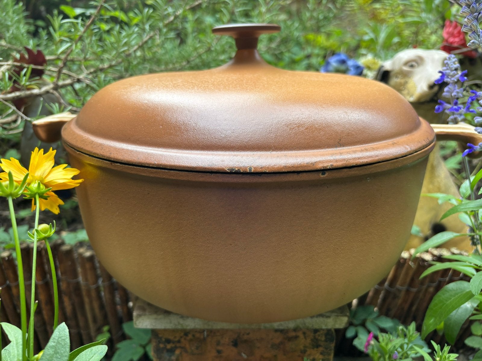 Le Creuset geemailleerde gietijzeren braadpan 29cm Enzo Mari, Gebruikt, Met deksel, Le Creuset, Ophalen of Verzenden