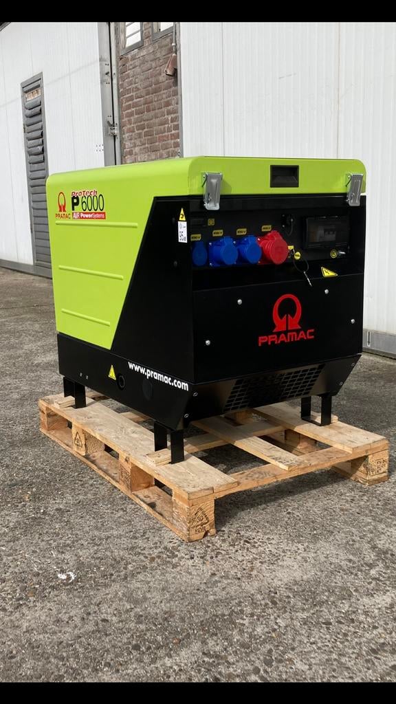 Pramac P6000 diesel AVR generator/noodstroom, Doe-het-zelf en Verbouw, Aggregaten, Ophalen, Dieselolie, Geluidgedempt, Zo goed als nieuw