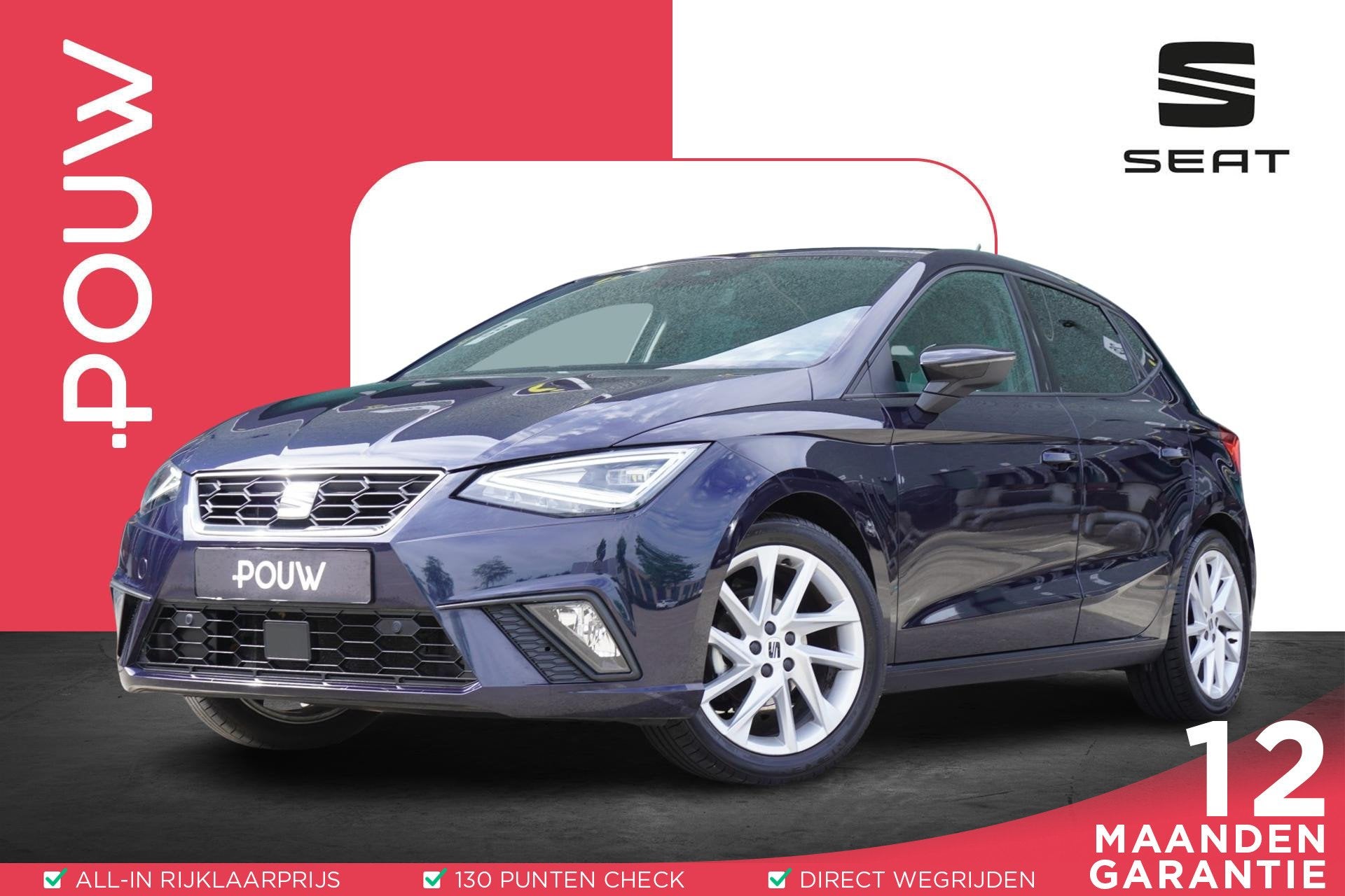 SEAT Ibiza 1.0 EcoTSI 95pk FR Business Intense | Stoelverwar, Auto's, Seat, 12 maanden, 1071 kg, Blauw, Alcantara