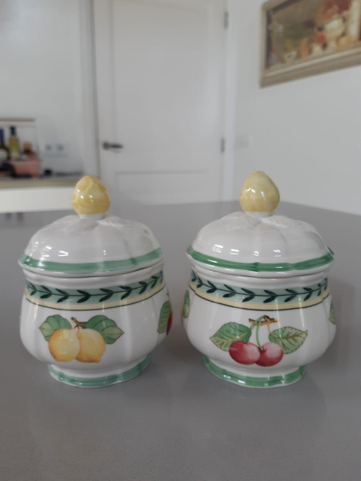 Suikerpotten Villeroy en Boch French Garden, Ophalen of Verzenden, Zo goed als nieuw, Porselein, Overige stijlen