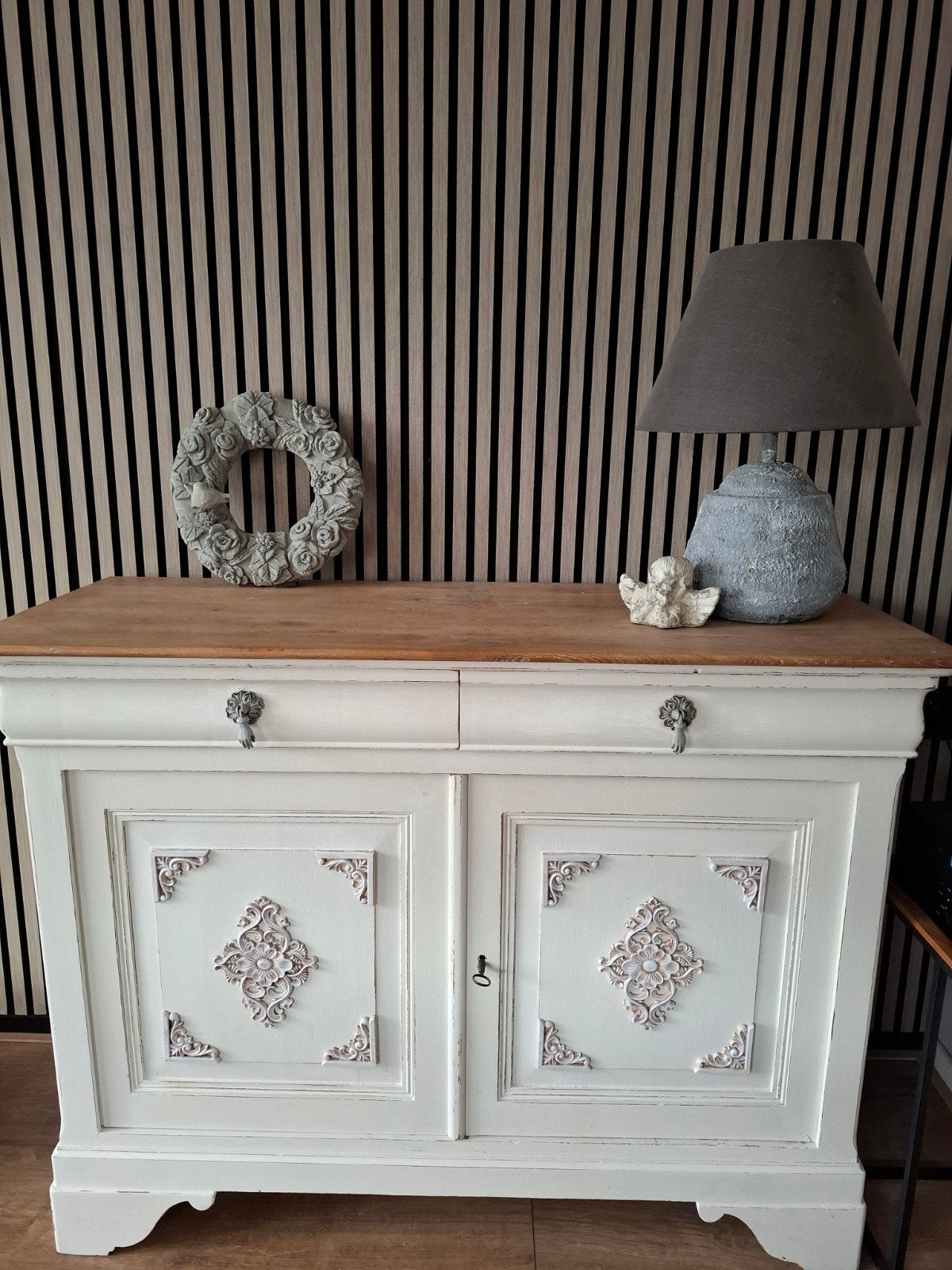Brocante kastje met lade en deuren, Antiek en Kunst, Curiosa en Brocante, Ophalen