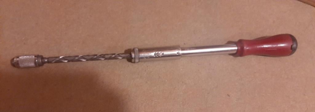 Vintage Stanley ratelschroevendraaier met rood handvat, Ophalen of Verzenden, Gebruikt