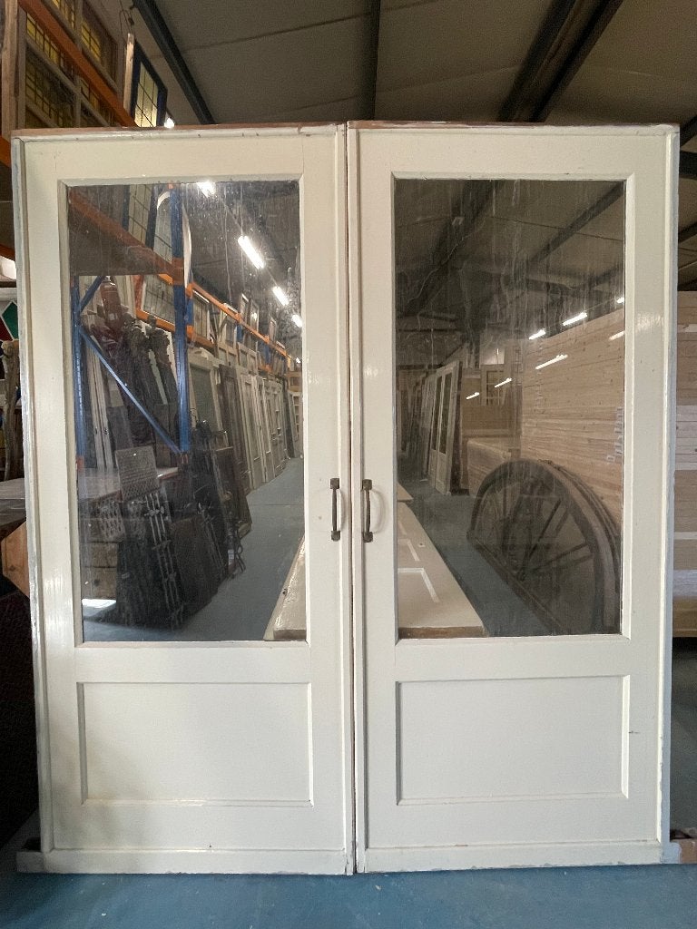 Set schuif / en-suite deuren met glas 213x185cm.
