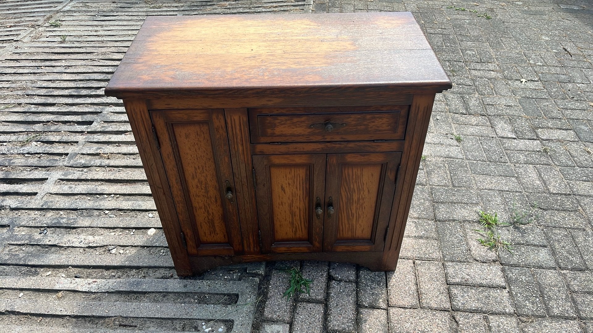 Kastje tv meubel, Ophalen, Zo goed als nieuw, Eikenhout, 50 tot 75 cm