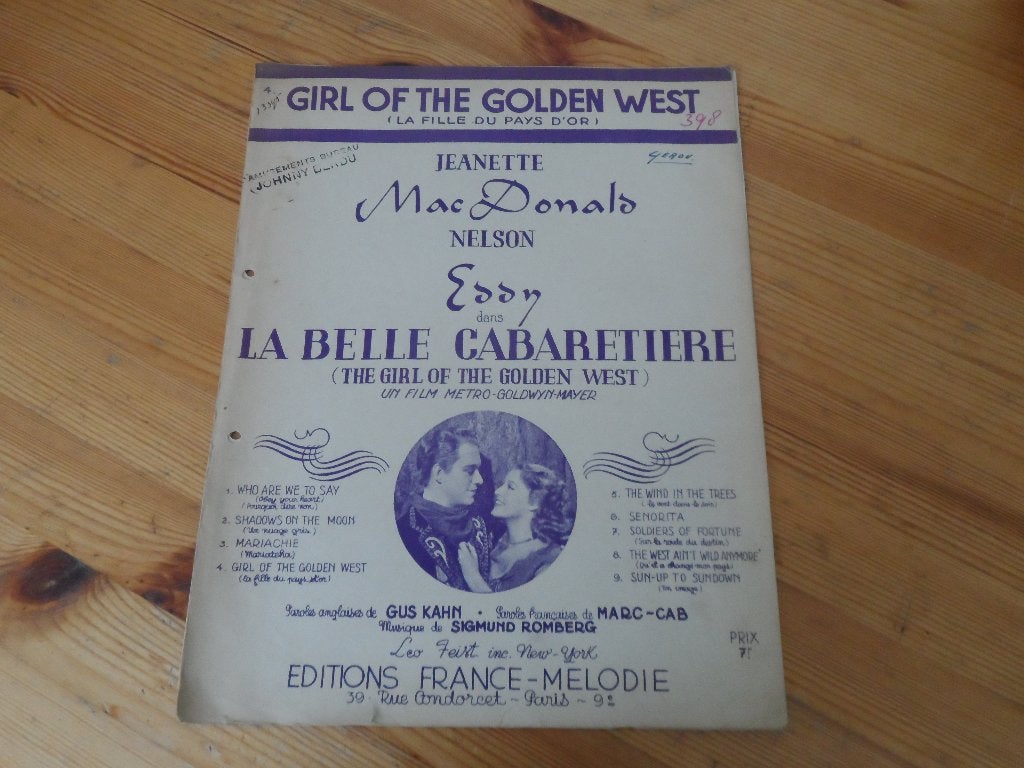 La fille du pays d'or - sigmund romberg, Piano, Gebruikt, Ophalen of Verzenden, Artiest of Componist