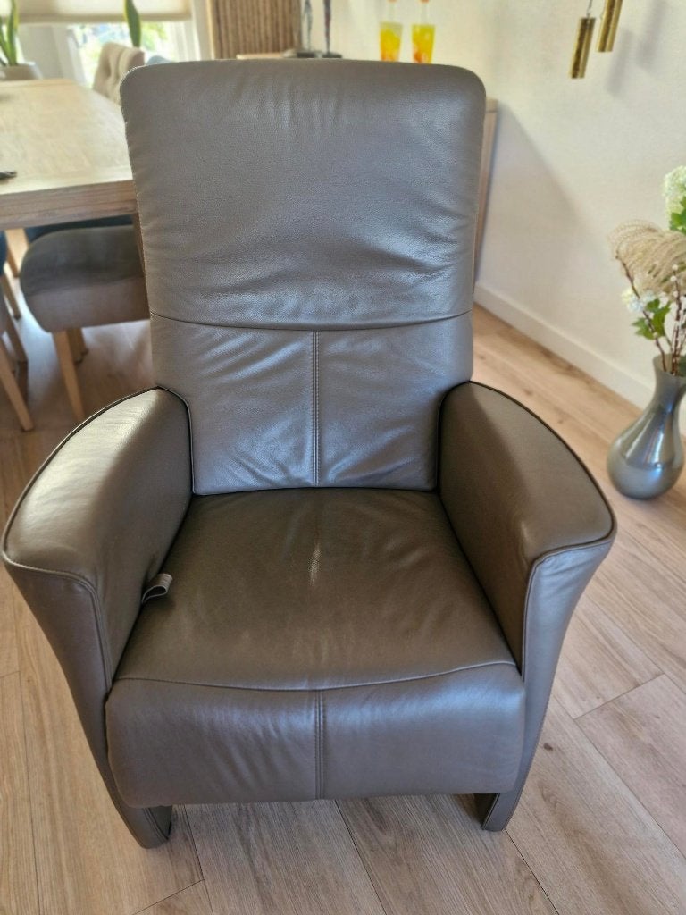 relaxstoel  bekleed leverkleurig leer, Ophalen, Gebruikt, Minder dan 75 cm, Leer