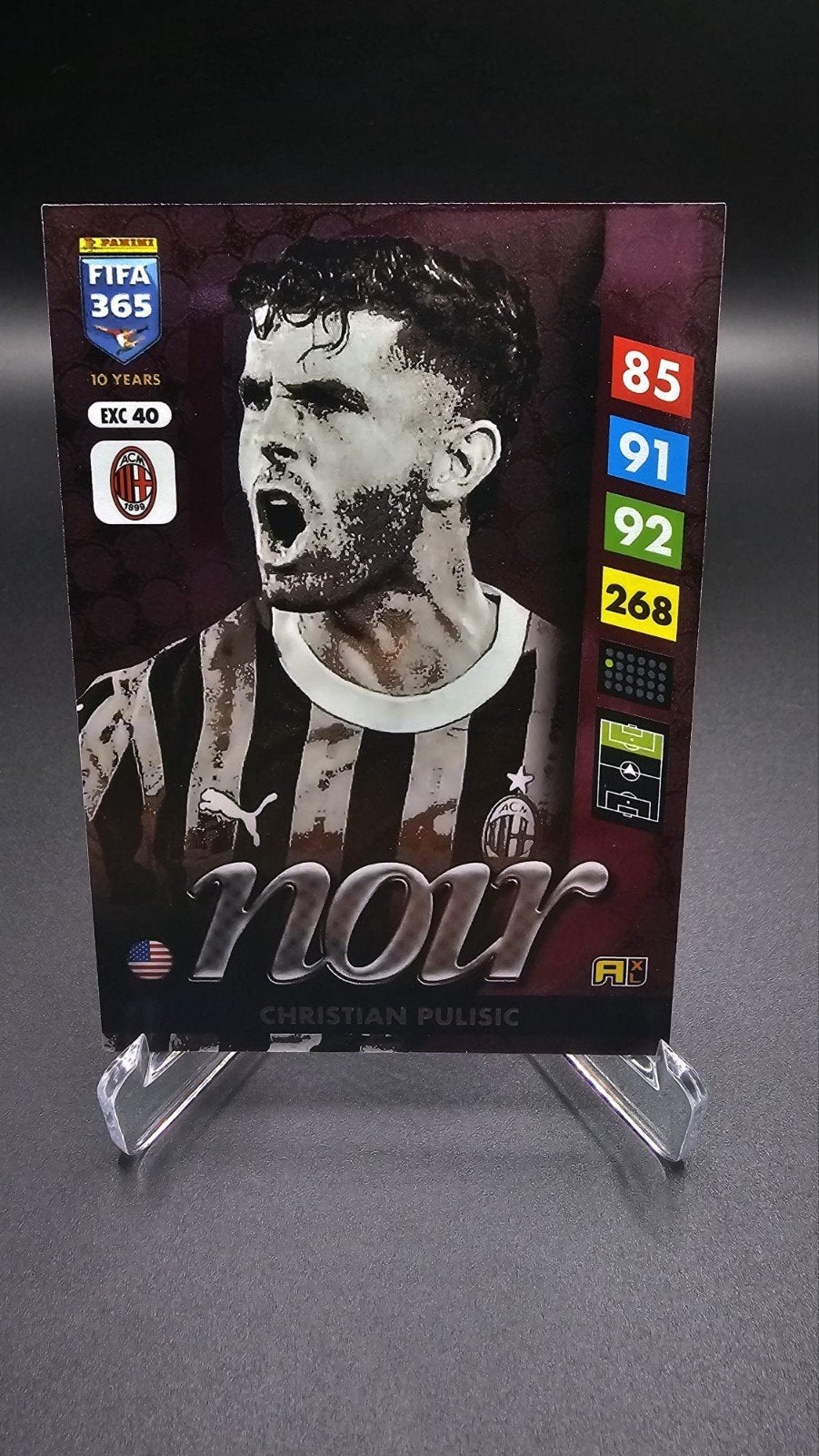Panini FIFA 365 Christian Pulisic AC Milan kaart EXC40 NOIR, Ophalen of Verzenden