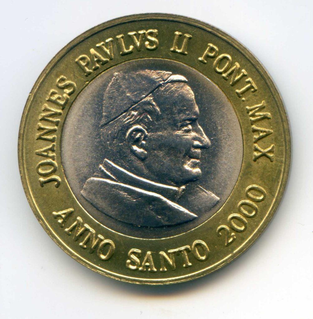 Vaticaan Penning Joh. Paulus II 2000 ("1 Euro") 2,8cm, Verzenden, Overige materialen