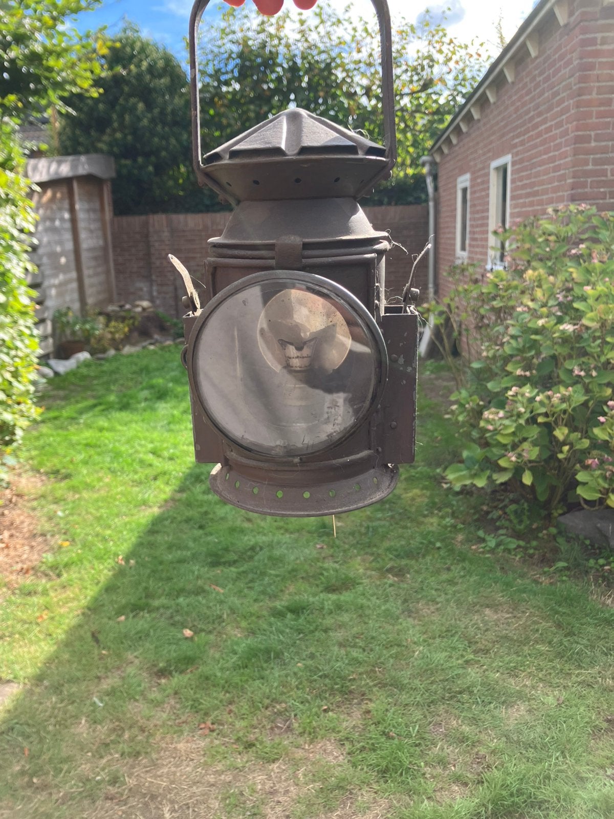 Antieke Spoorweglamp Treinlamp - Industrieel decoratief, Antiek en Kunst, Ophalen of Verzenden