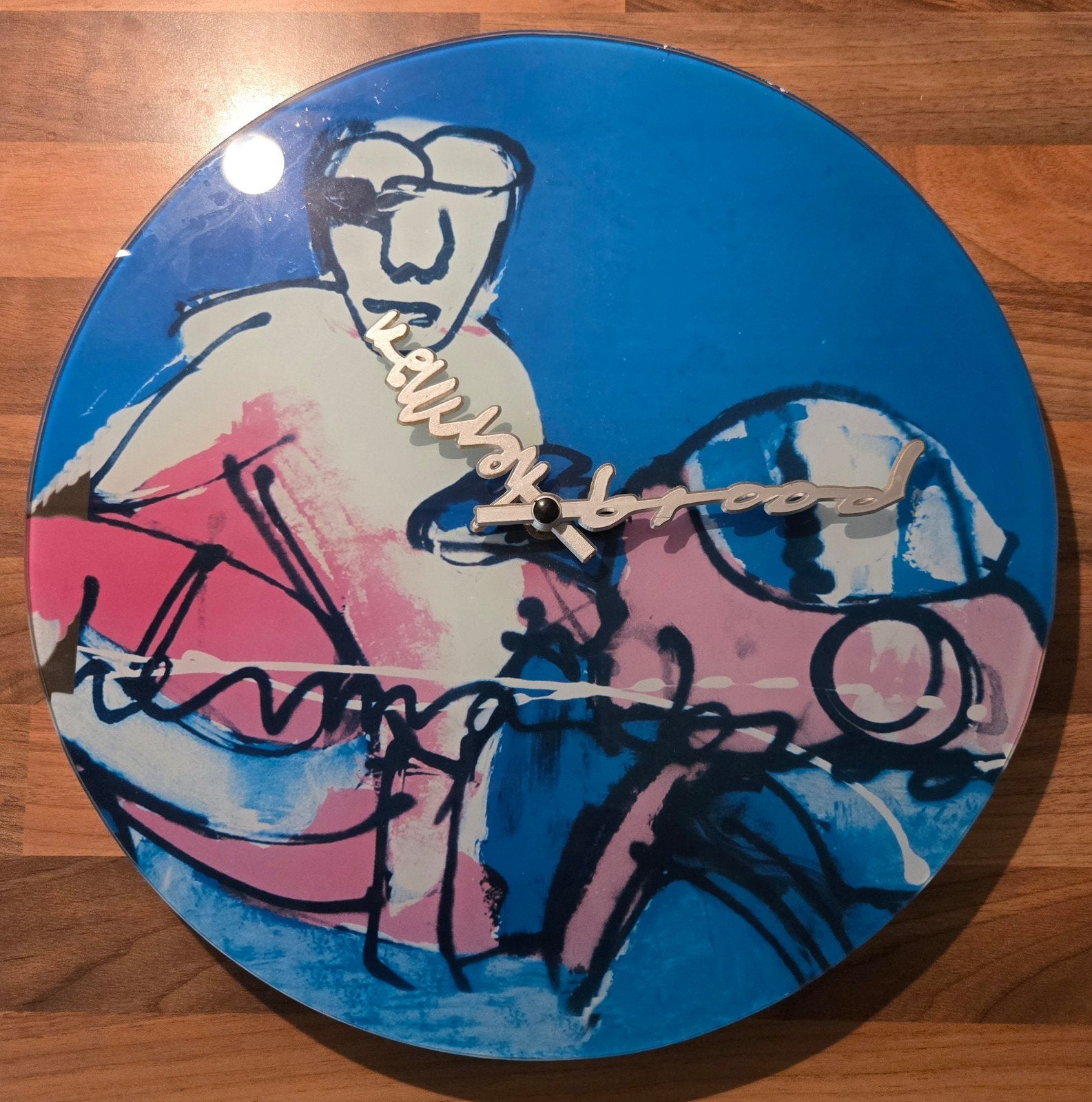 Herman Brood Wandklok - Uniek Kunstwerk voor aan de Muur, Huis en Inrichting, Analoog, Ophalen of Verzenden, Zo goed als nieuw
