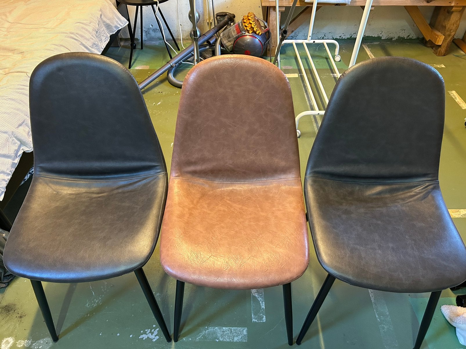 Eettafelstoelen 3x, Ophalen, Gebruikt, Drie, Leer