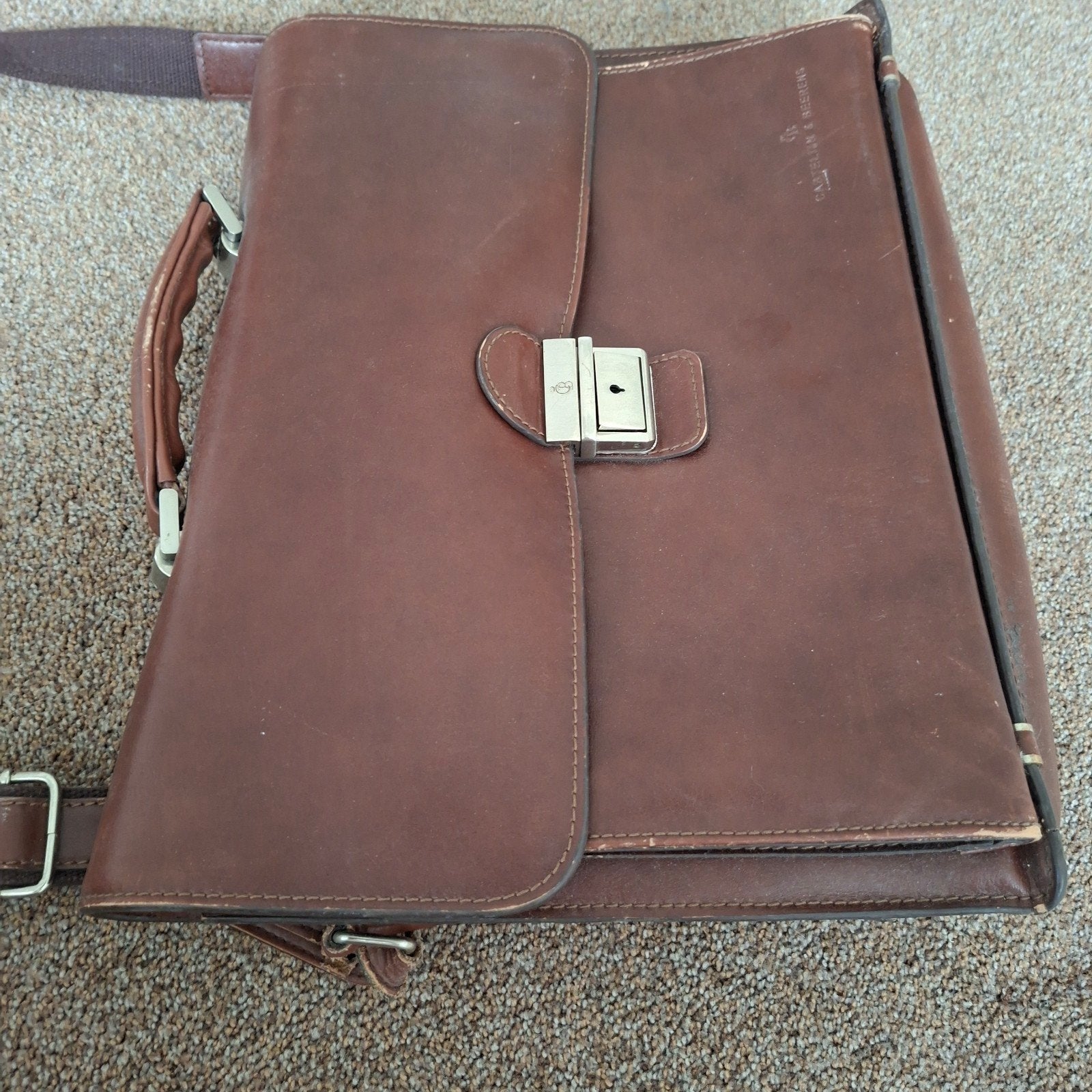 Castelijn & Beerens Leren Aktetas/Laptoptas - Bruin, Overige merken, Gebruikt, Bruin, Ophalen of Verzenden