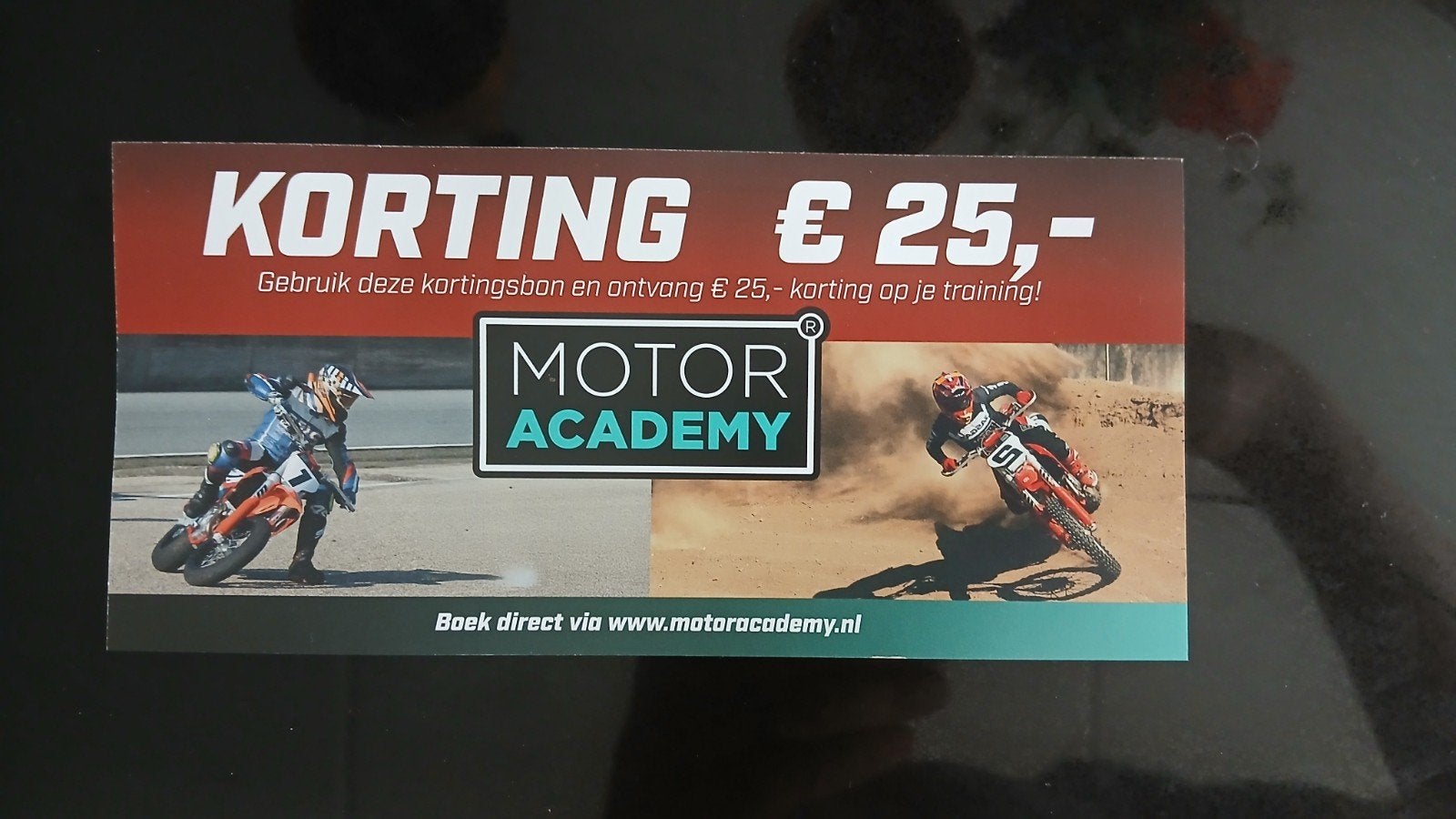 motoracadamy kortingsbon voucher, Eén persoon, Kortingsbon