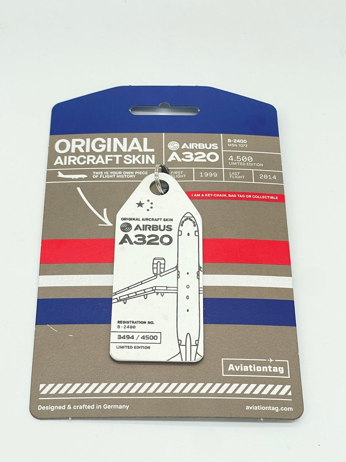 Originele Airbus A320 Vliegtuighuid Sleutelhanger - Limited, Verzamelen, ., Overige typen, Nieuw, Ophalen of Verzenden
