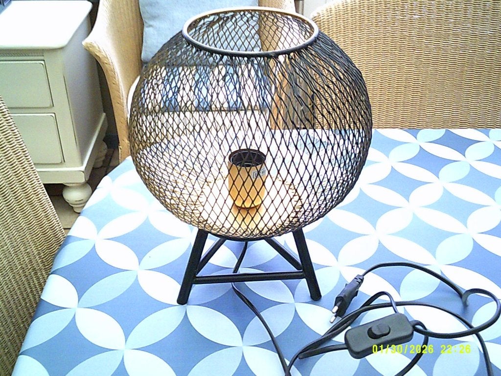 Moderne metalen tafellamp - Zwart gaasdesign, 42 cm, Zo goed als nieuw, Overige kleuren, Schemerlamp