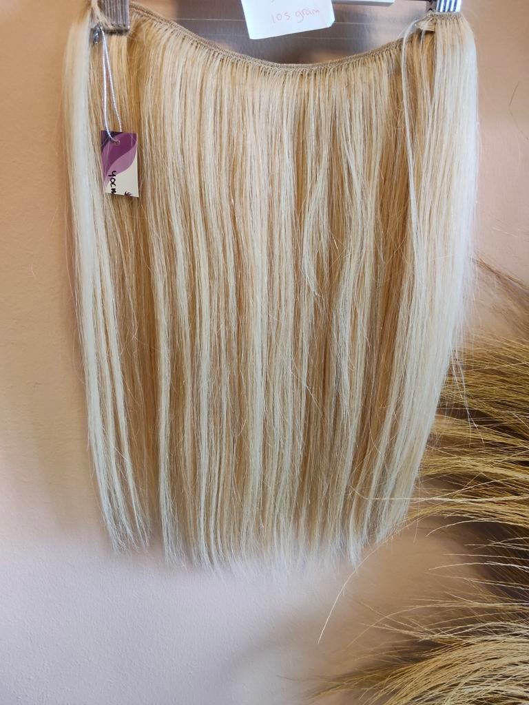 Blonde human hair flip-in extensions 40 cm, Ophalen of Verzenden