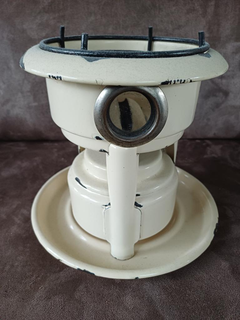 Vintage Petroleumstel / Kooktoestel - Crème Wit Emaille, Antiek en Kunst, Antiek | Keukenbenodigdheden, Ophalen