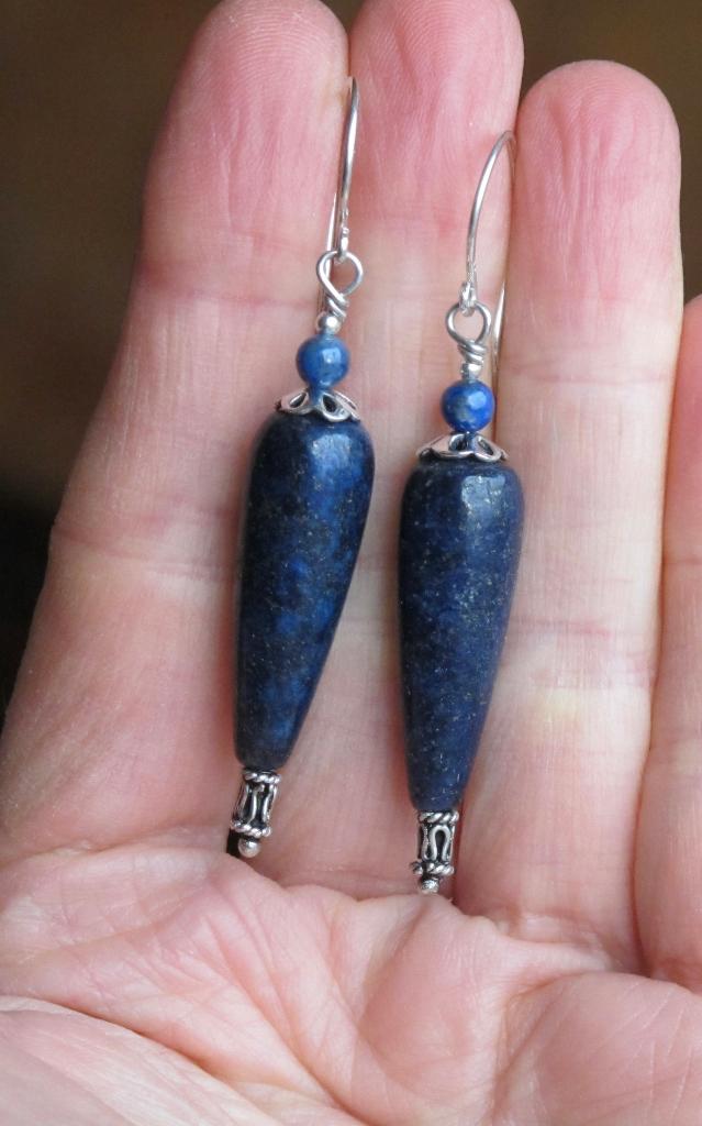 Schitterende oorbellen, Lapis lazuli, GEHEEL ZILVER, Sieraden, Tassen en Uiterlijk, Oorbellen, Hangers, Nieuw, Met edelsteen, Zilver