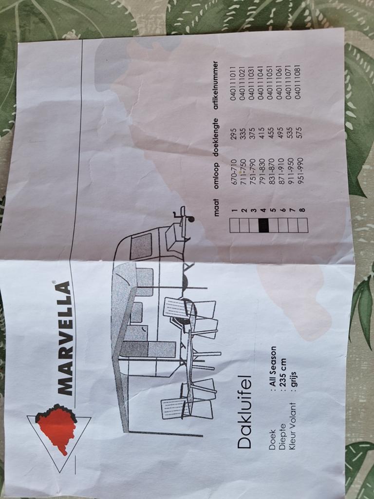 Dakluifel Marvella all seasons (voor aan voortent), Ophalen, Zo goed als nieuw