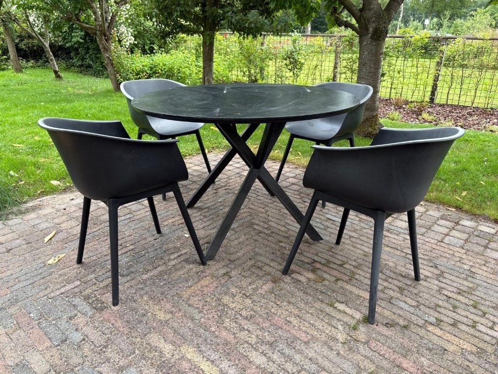 Intratuin kuipstoel Bo zwart | 4 stuks, Ophalen, Gebruikt, Kunststof