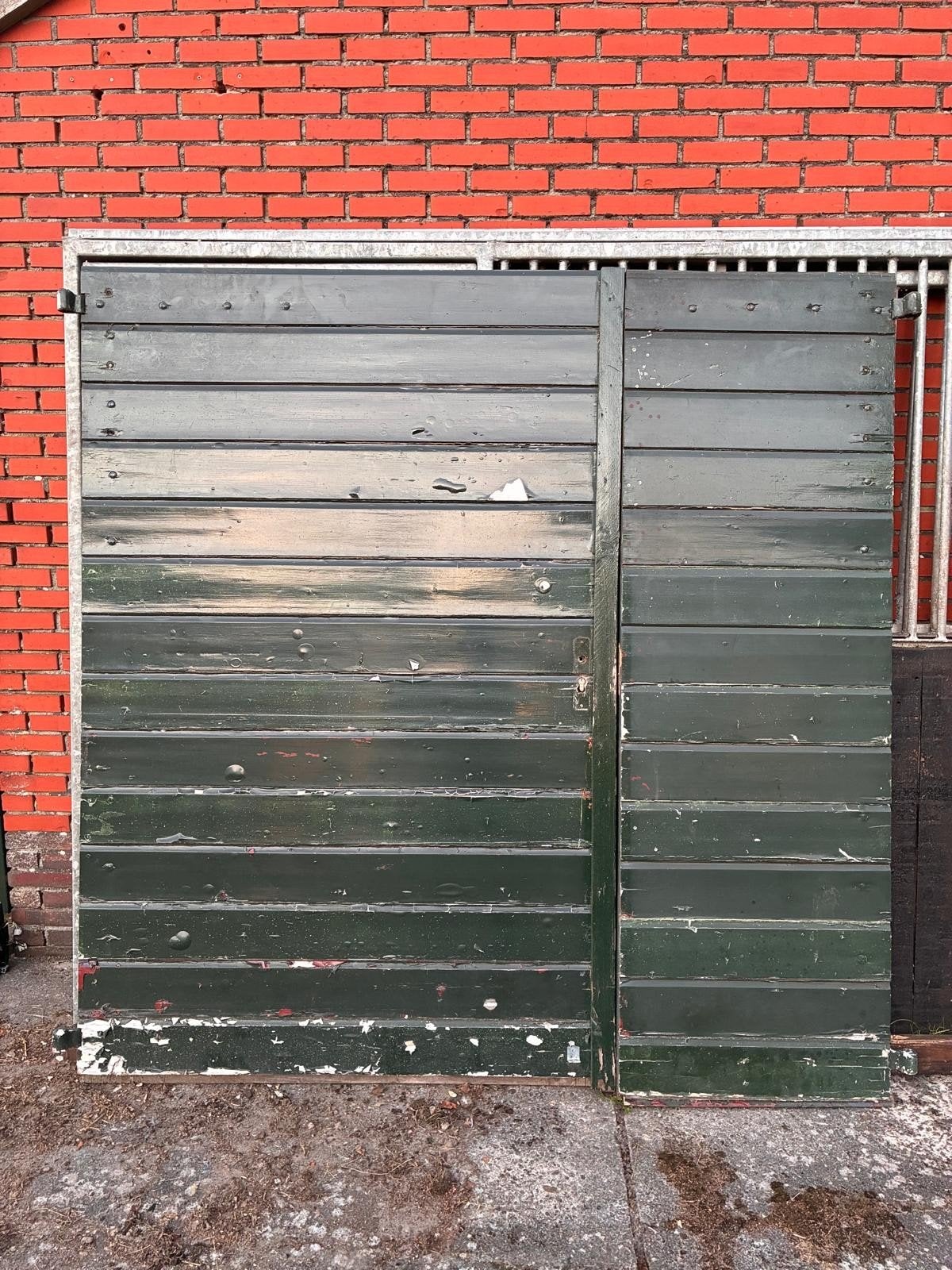 houten dubbele schuurdeur, Ophalen, Buitendeur, 200 tot 215 cm