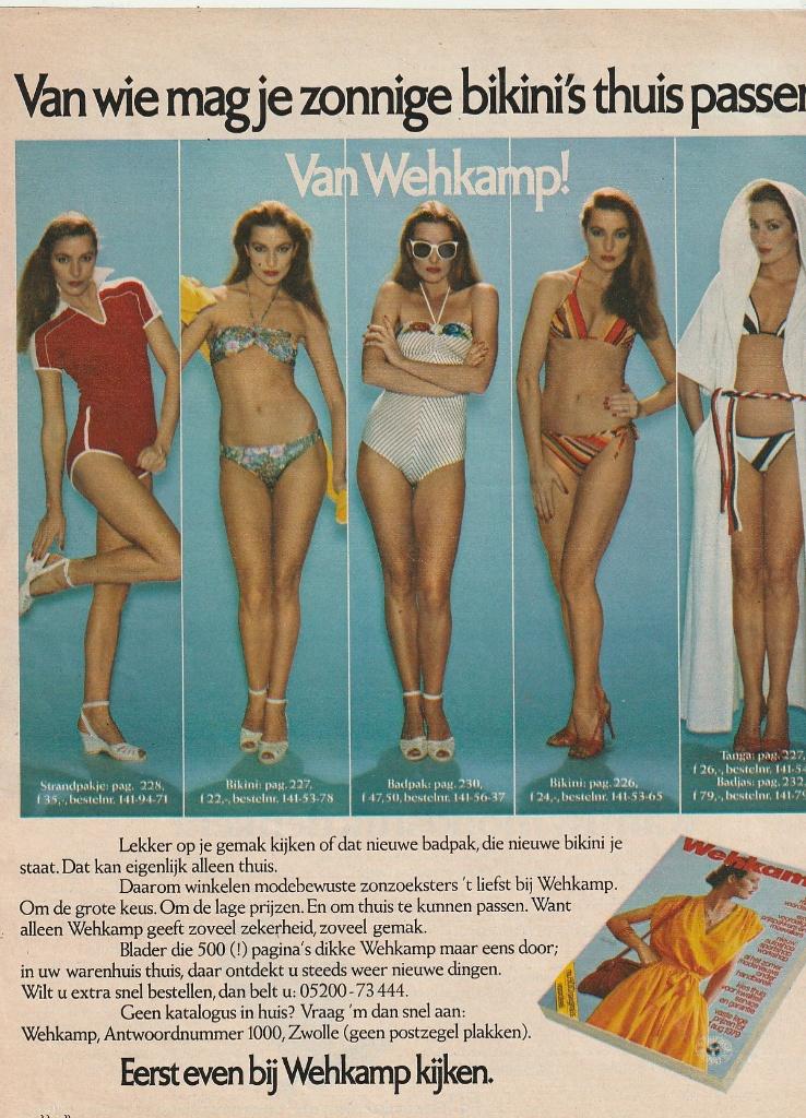 Retro reclame 1979 Wehkamp catalogus dames badkleding, Verzamelen, Retro, Verzenden, Overige typen