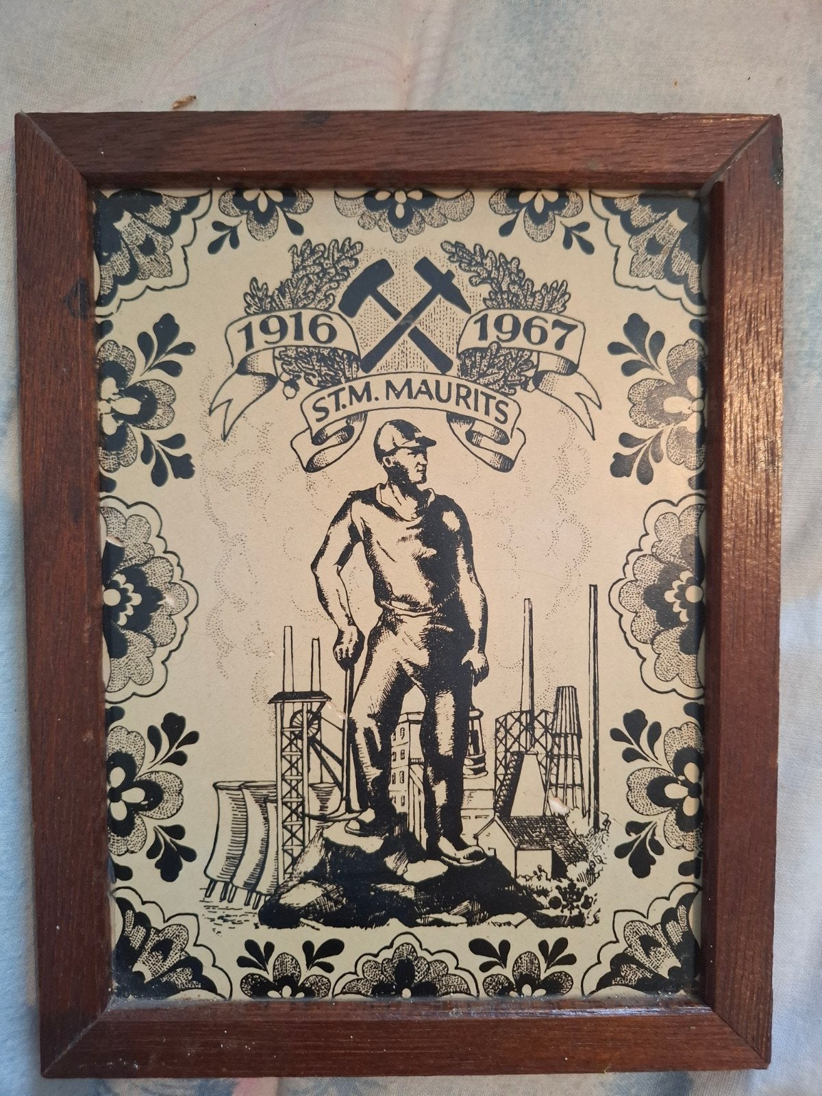 Vintage St.M. Maurits Mijnwerkers Plaquette 1916-1967, Antiek en Kunst, Ophalen
