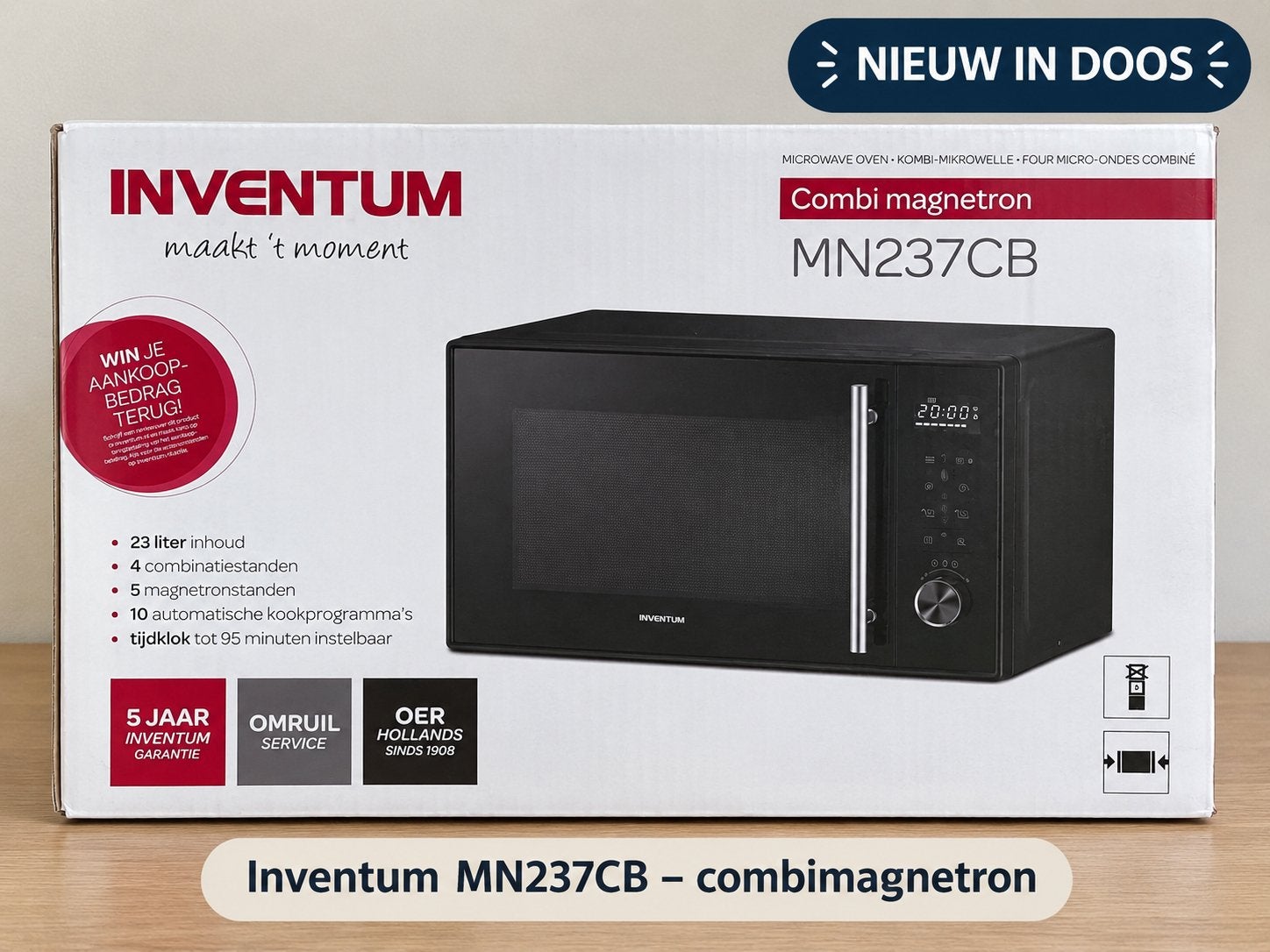 Inventum MN237CB Combimagnetron - Nieuw in doos, Witgoed en Apparatuur, Ophalen, Combimagnetron, Nieuw, Draaiplateau