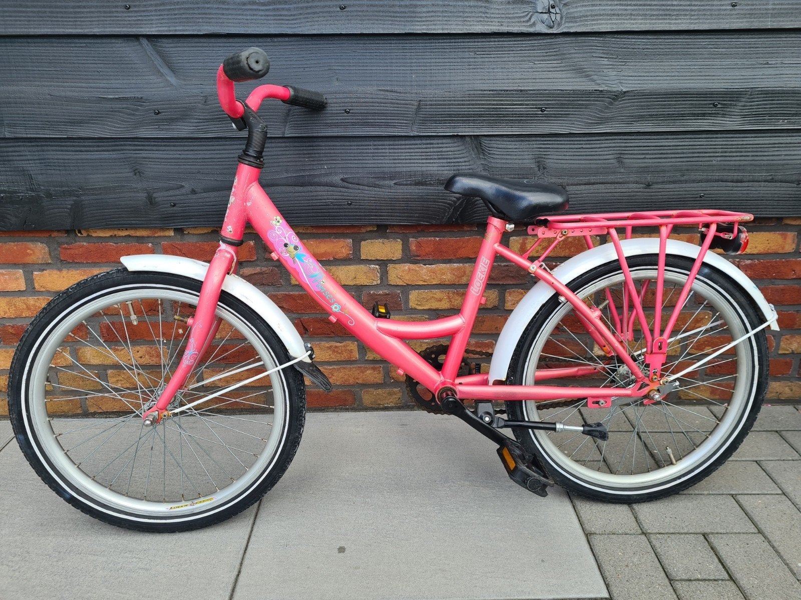 Loekie meisjesfiets 20 inch roze., Fietsen en Brommers, Ophalen, Terugtraprem, Gebruikt, Loekie