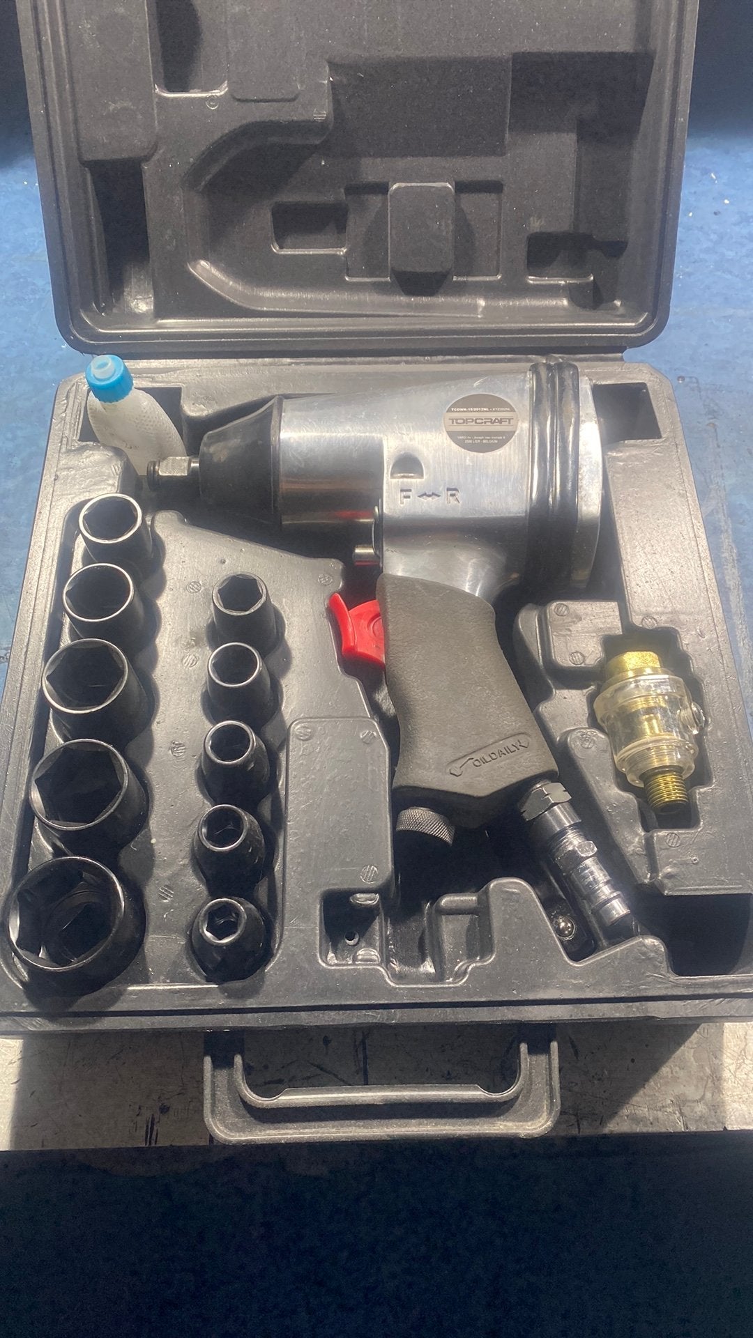 Topcraft pneumatische slagmoersleutel set, Ophalen, Gebruikt
