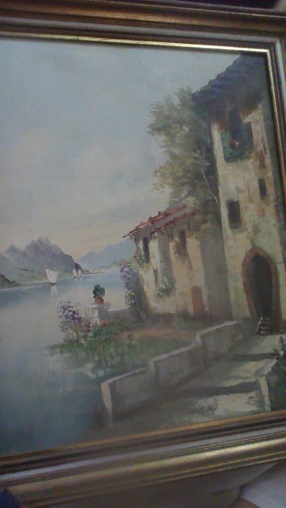 schilderijtje, Ophalen, Handgeschilderd, Doek, Landschap