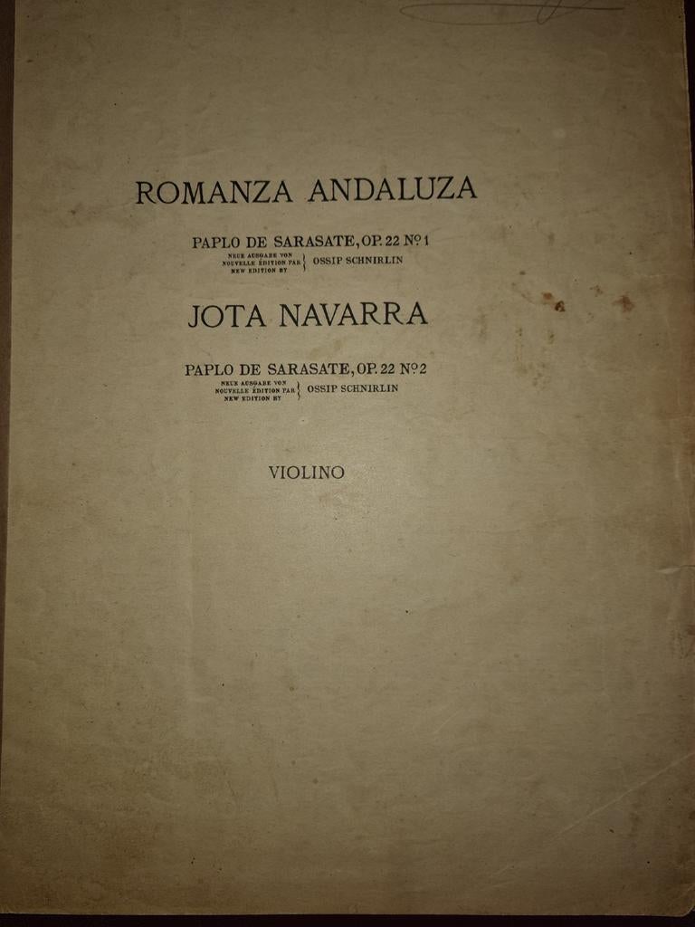 Romanza Andaluza van Jota Navarra, Gebruikt, Klassiek, Ophalen of Verzenden, Viool of Altviool