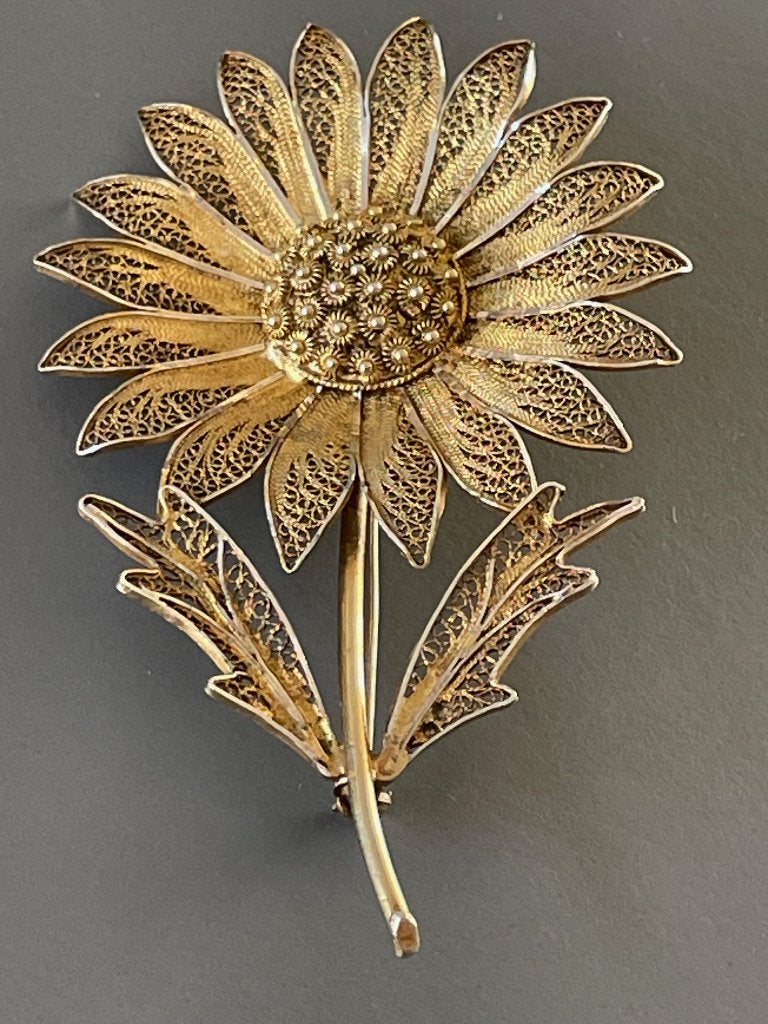 broche bloem | filigraan, Ophalen, Overige materialen, Gebruikt, Goud