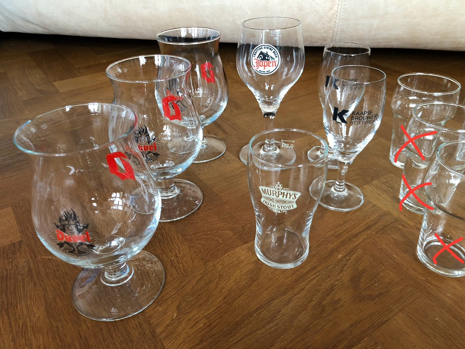 Bierglazen speciaal Duvel Jopen Murphy’s Kaapse Rotterdam, Ophalen of Verzenden, Zo goed als nieuw, Bierglas