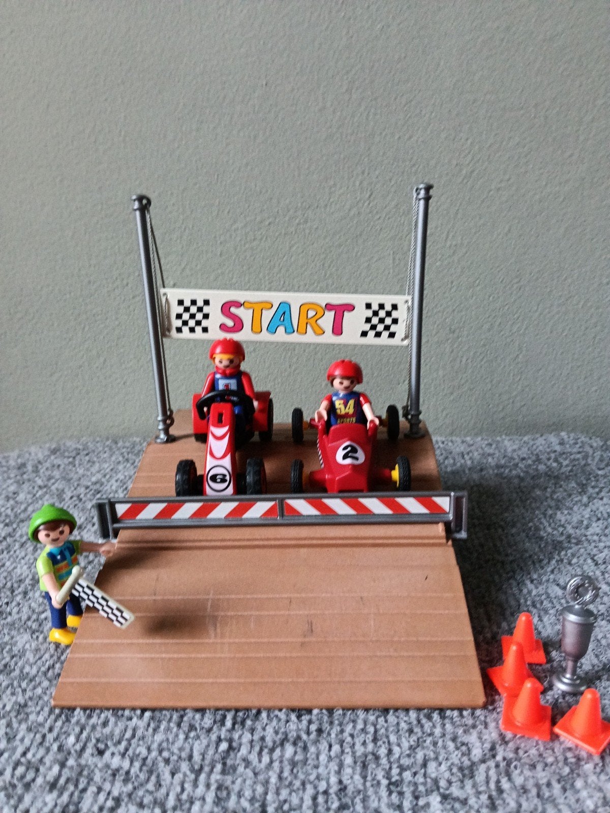 Playmobil racebaan met karts en figuren, Complete set, Voertuig, Brandstätterstr. 2-10, 90513 Zirndorf, Duitsland, Ophalen of Verzenden