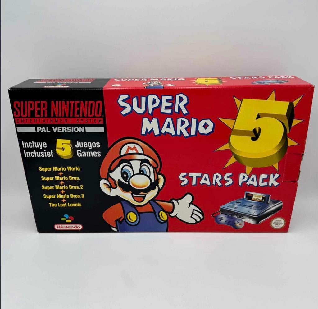 Super Mario 5 Stars pack Super Nintendo Console, ., 2 spelers, Ophalen of Verzenden, Zo goed als nieuw
